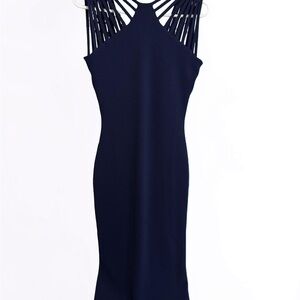 Dress the Population Navy Strappy Halter Midi Dress size small